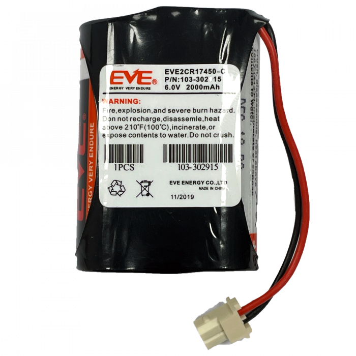 Visonic 6V 2000mAh Lithium Battery Pack for Internal TowerCam (103-302915) Visonic 6V 2000mAh Lithium Battery Pack for Internal TowerCam (103-302915)
